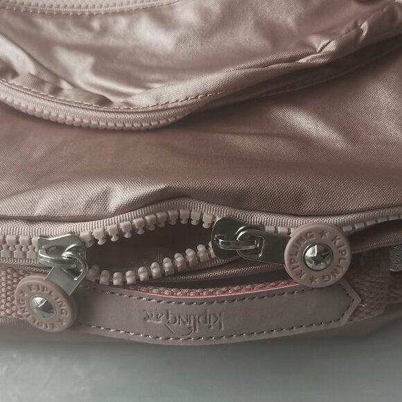 brand new Kipling reduced Large 44cm 15" Laptop Seoul Backpack rose gold pink - Picture 7 of 15